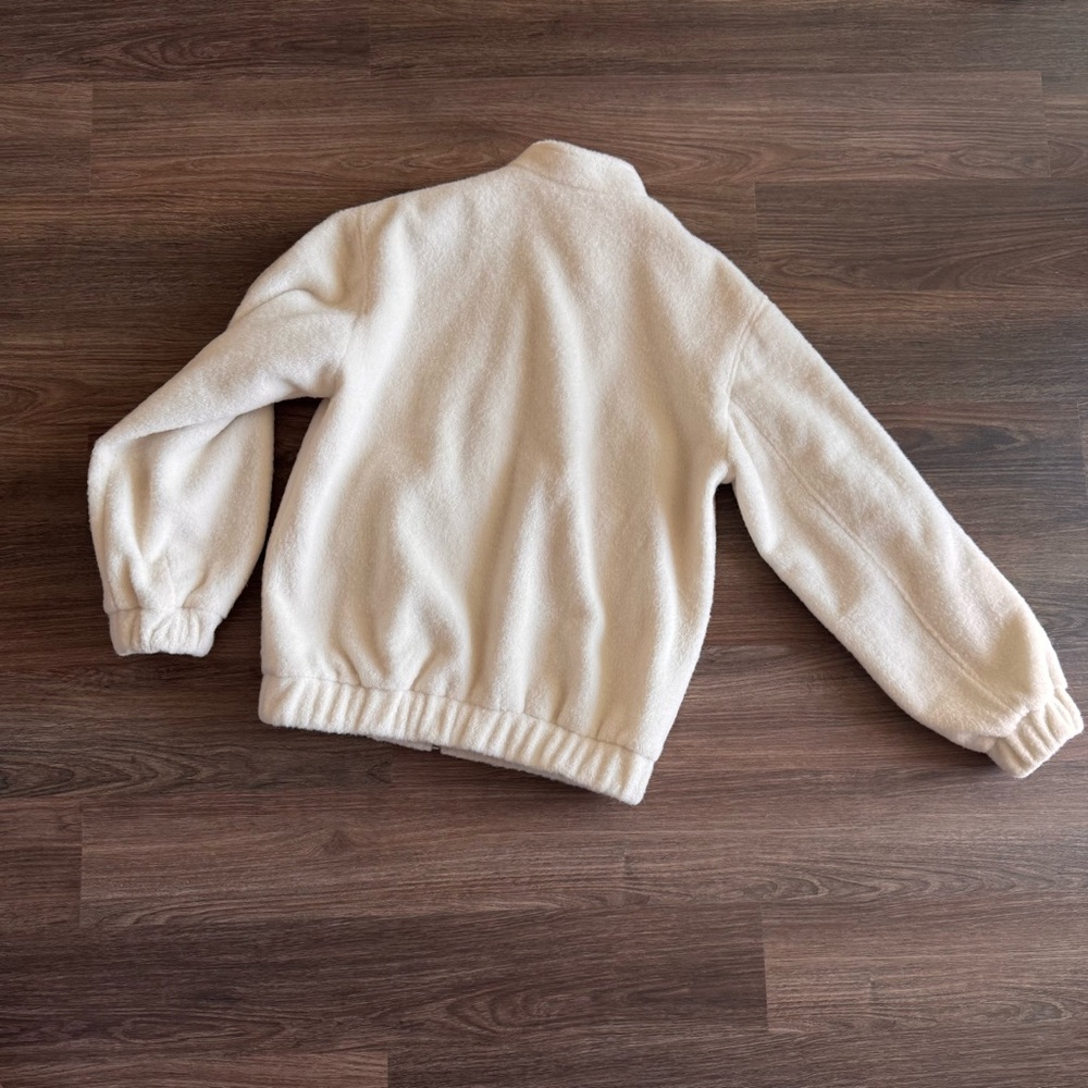 ASOS Design Cream Fleece Jacket - Picture 2 of 7
